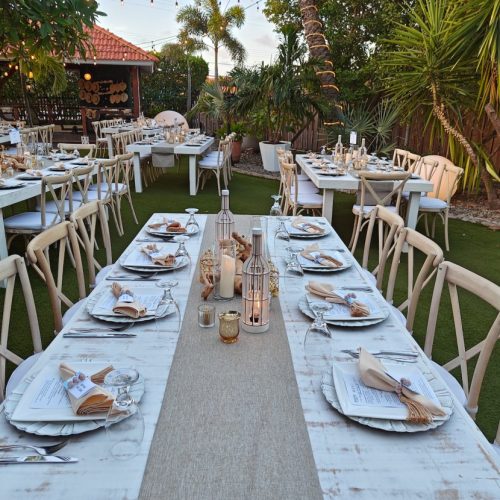 long table setup frangipani